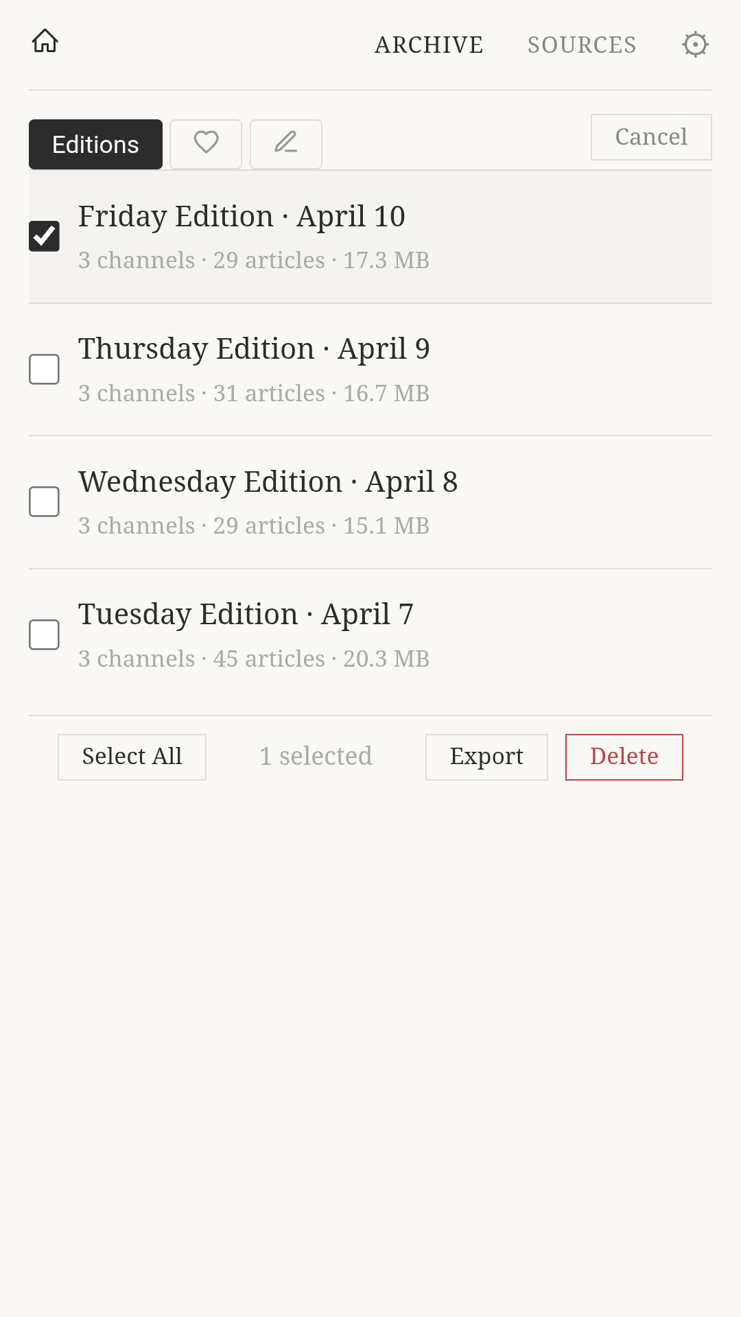 Offline reading